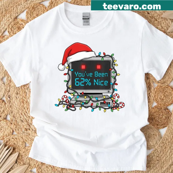 Funny Christmas tee depicting AI as Santa