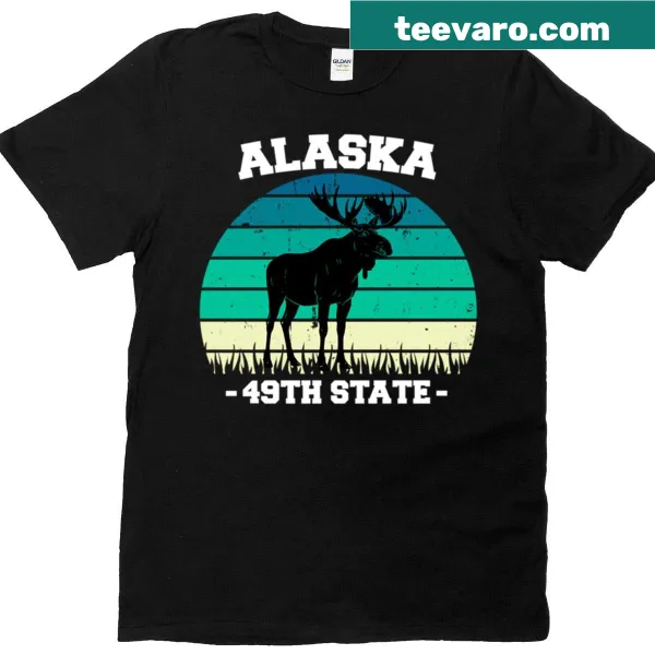 Vintage moose graphic on retro Alaska shirt