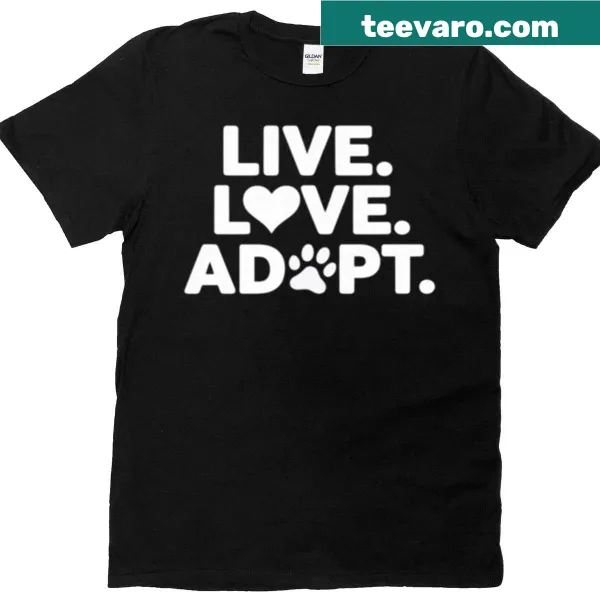 T-shirt with a slogan promoting animal adoption