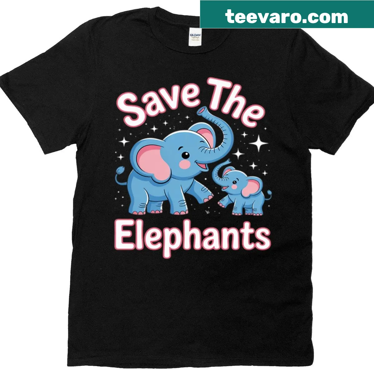 Funny elephant conservation t-shirt with humorous message — on a men's t-shirt