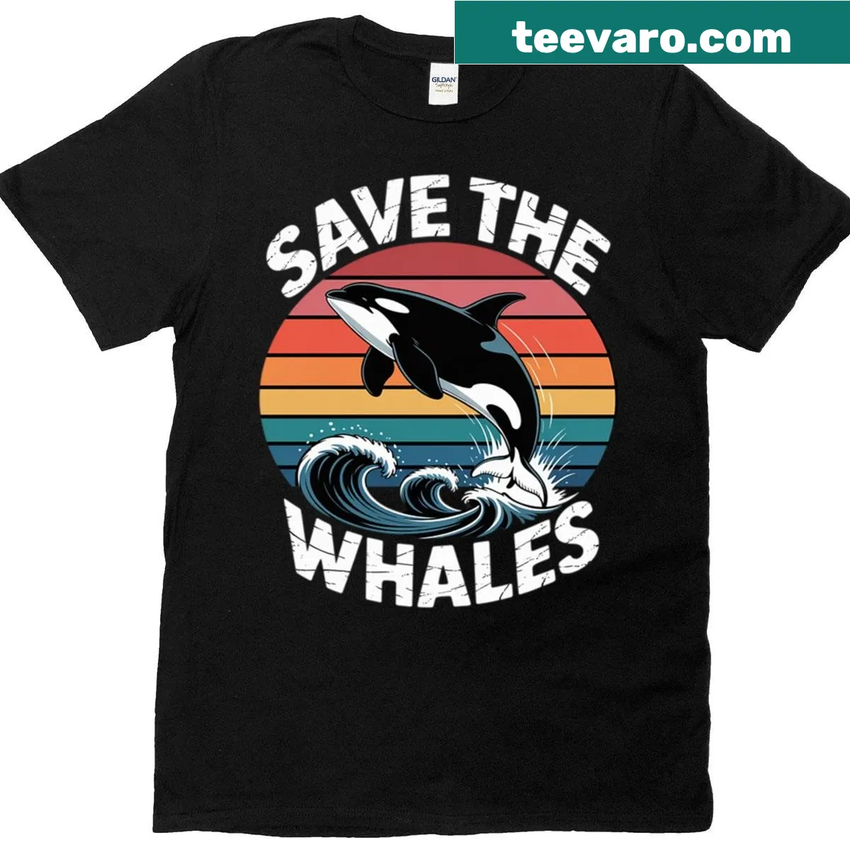 Funny whale rescue t-shirt with a cartoon whale and humorous text — on a men's t-shirt
