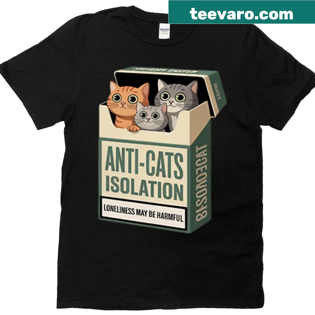 Funny cat lover t-shirt with bold typography about isolation and cats — on a men's t-shirt