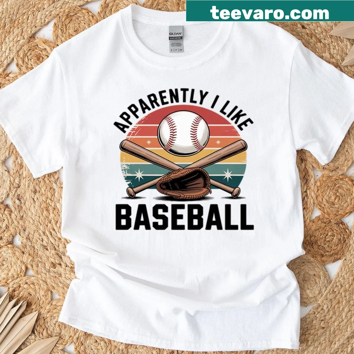 Humorous baseball-themed T-shirt with a catchy phrase — on a men's t-shirt