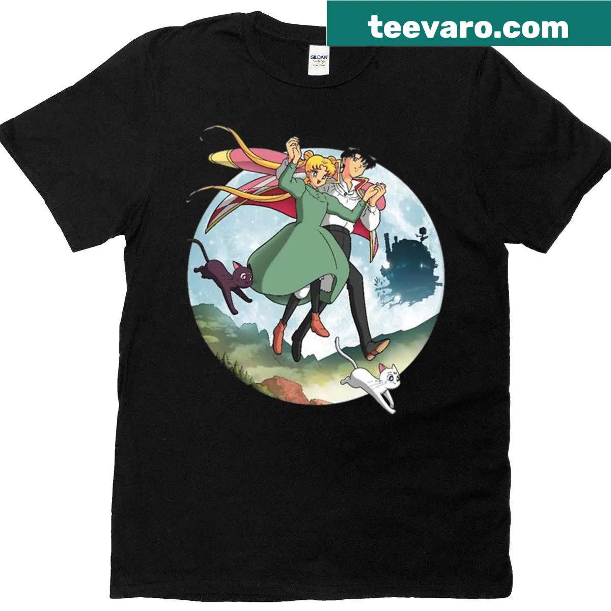 90s inspired t-shirt featuring whimsical art design — on a men's t-shirt