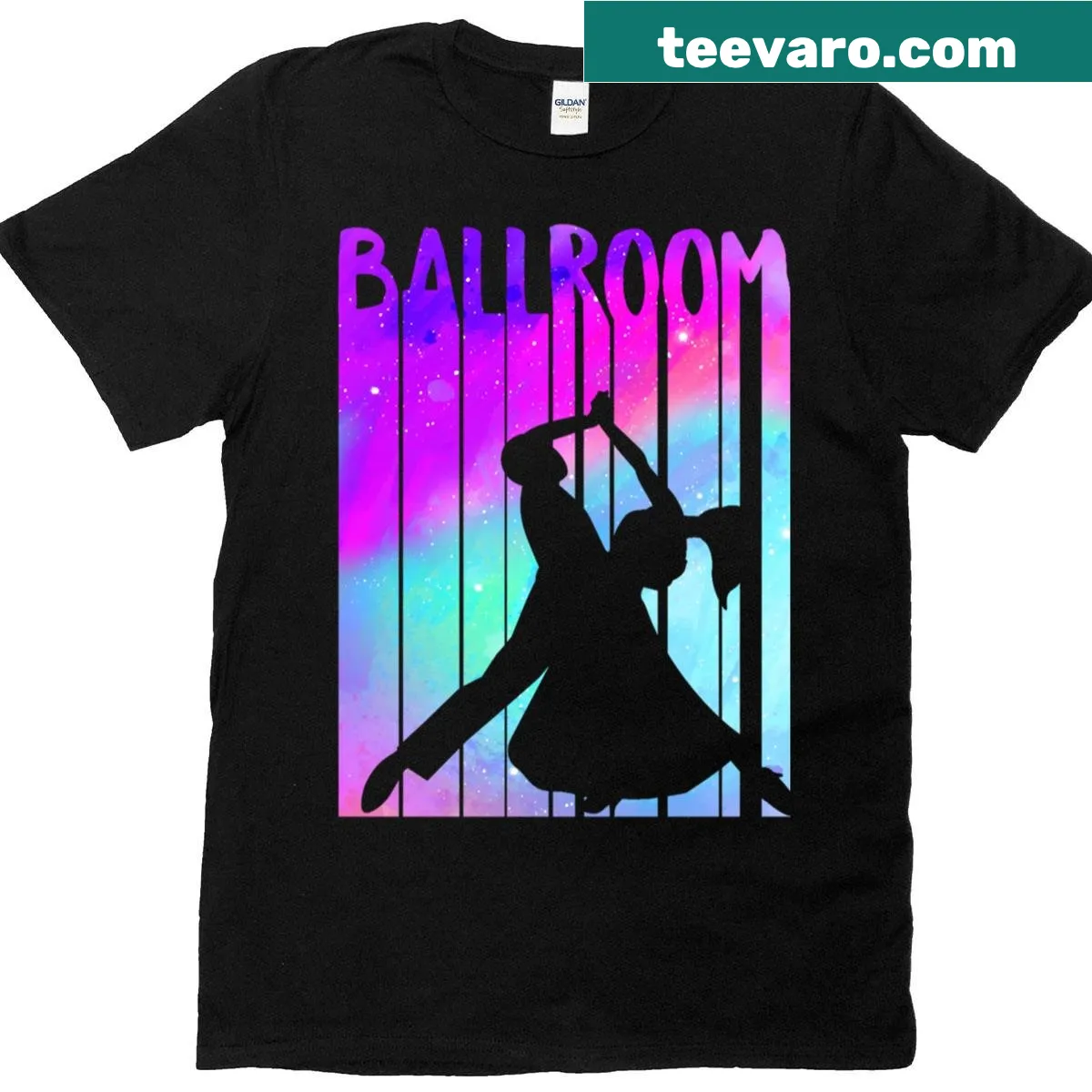 Vintage ballroom dancing t-shirt with couple illustration — on a men's t-shirt