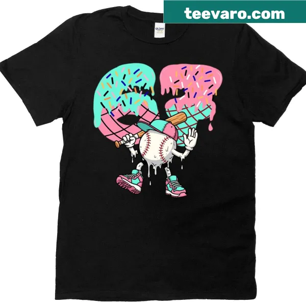 Trendy T-shirt featuring baseball-themed graphics for Generation Alpha