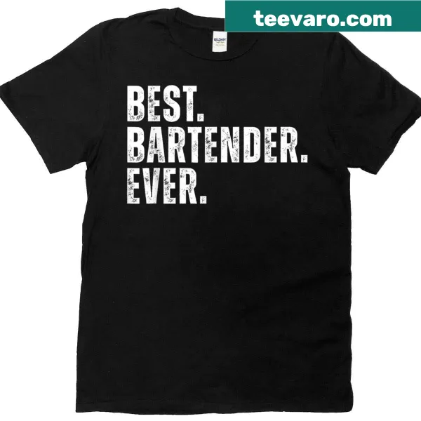 Funny t-shirt with 'Best Bartender Ever' graphic