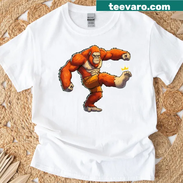 Funny Bigfoot design on a T-shirt with humorous text