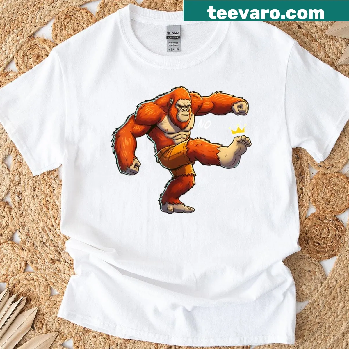 Funny Bigfoot design on a T-shirt with humorous text — on a men's t-shirt