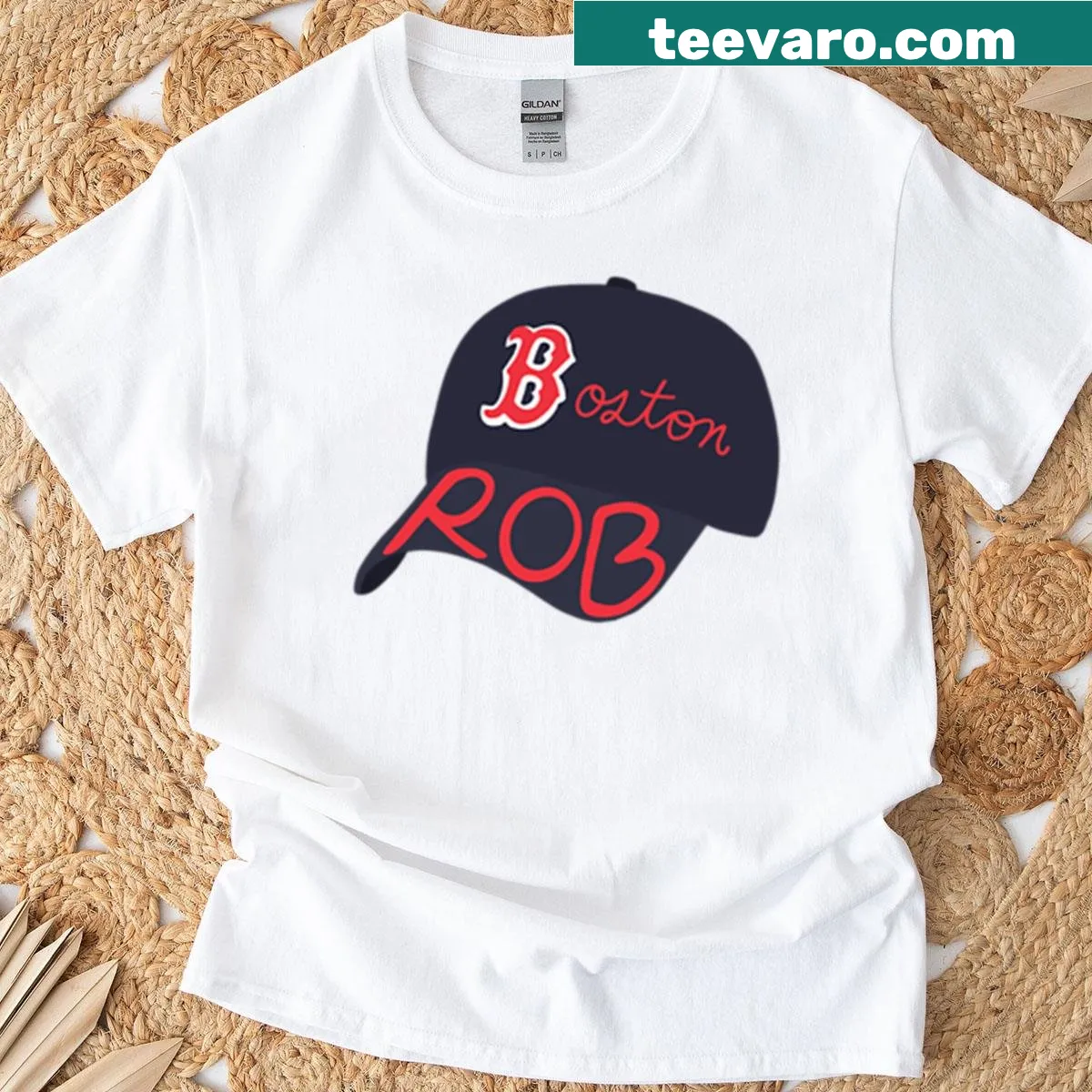 Boston Rob Survivor-themed T-shirt design — on a men's t-shirt