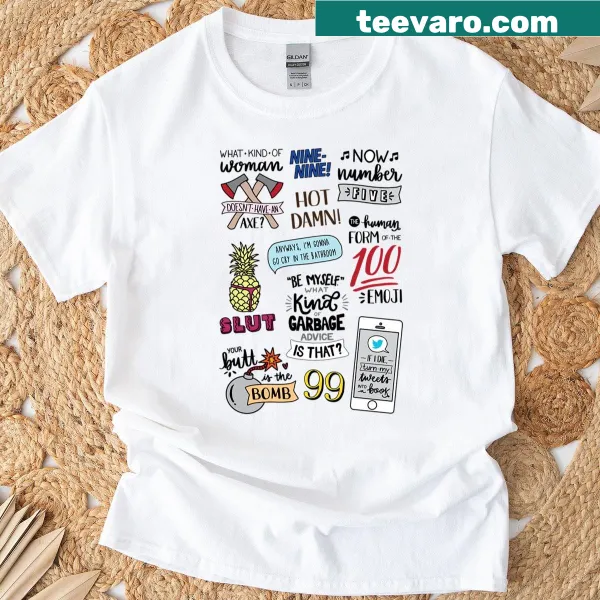 Humorous T-shirt featuring Brooklyn Nine-Nine themed art and character illustrations
