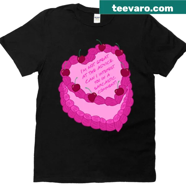 Sarcastic comment cake T-shirt with witty text design