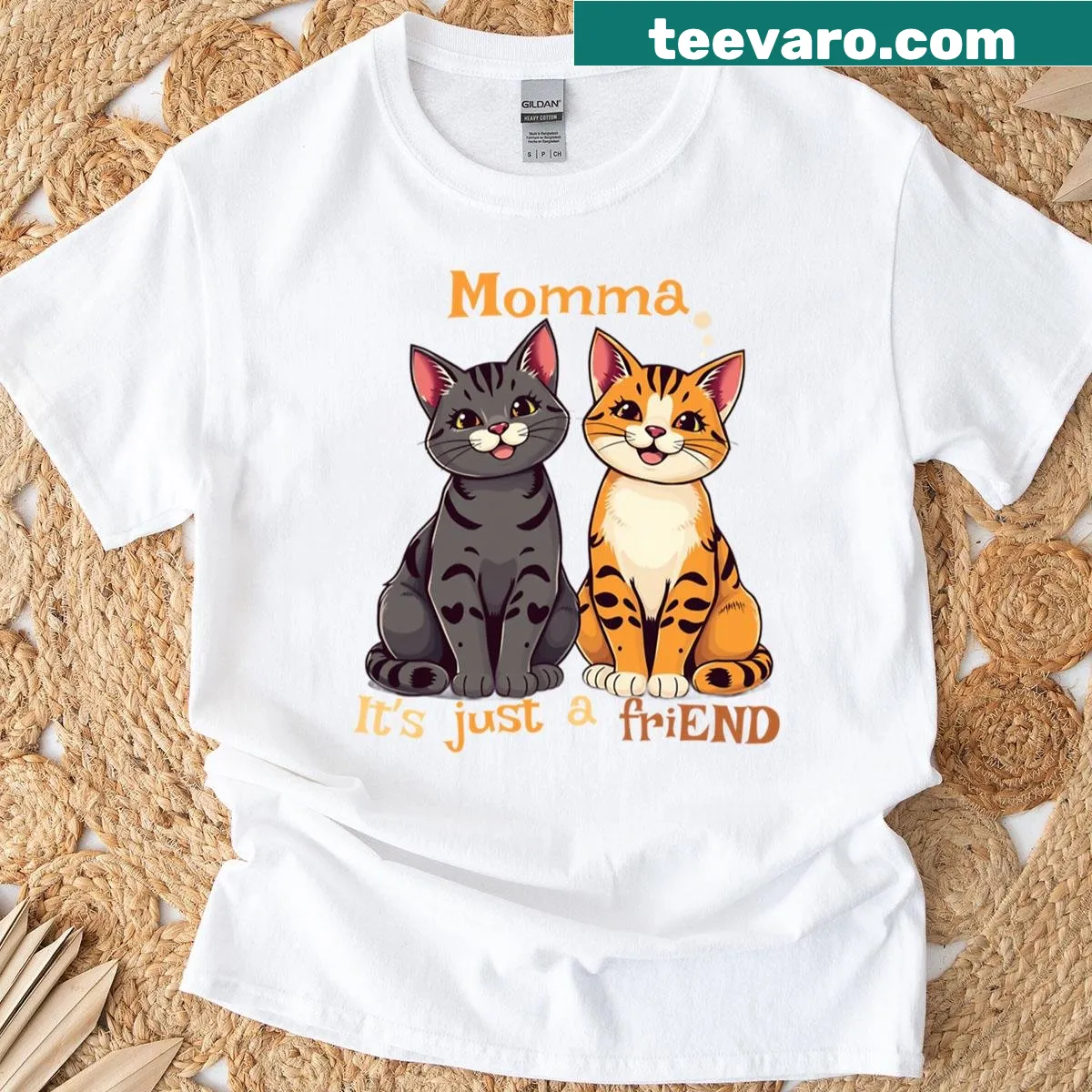 Funny retro cat design t-shirt with a playful cat graphic. — on a men's t-shirt