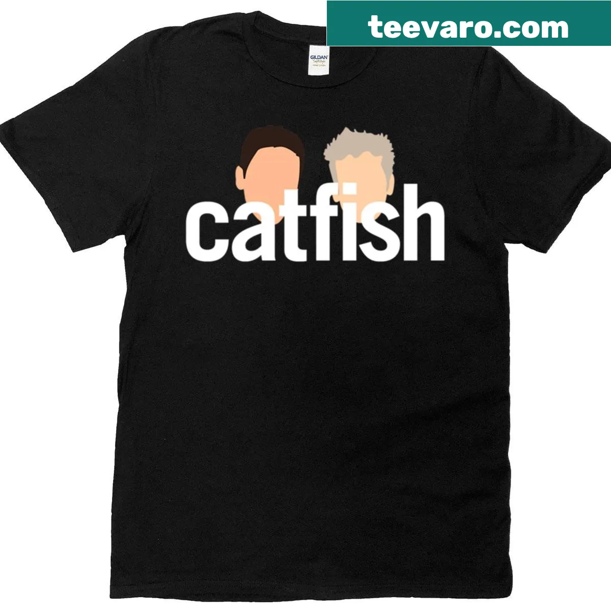 Cartoon catfish t-shirt with a humorous design — on a men's t-shirt