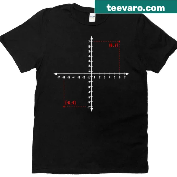 Funny math teacher t-shirt with 'Coordinate 67' text