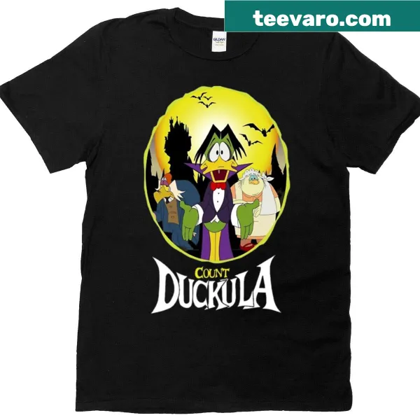 Cartoon graphic of Count Duckula on a T-shirt