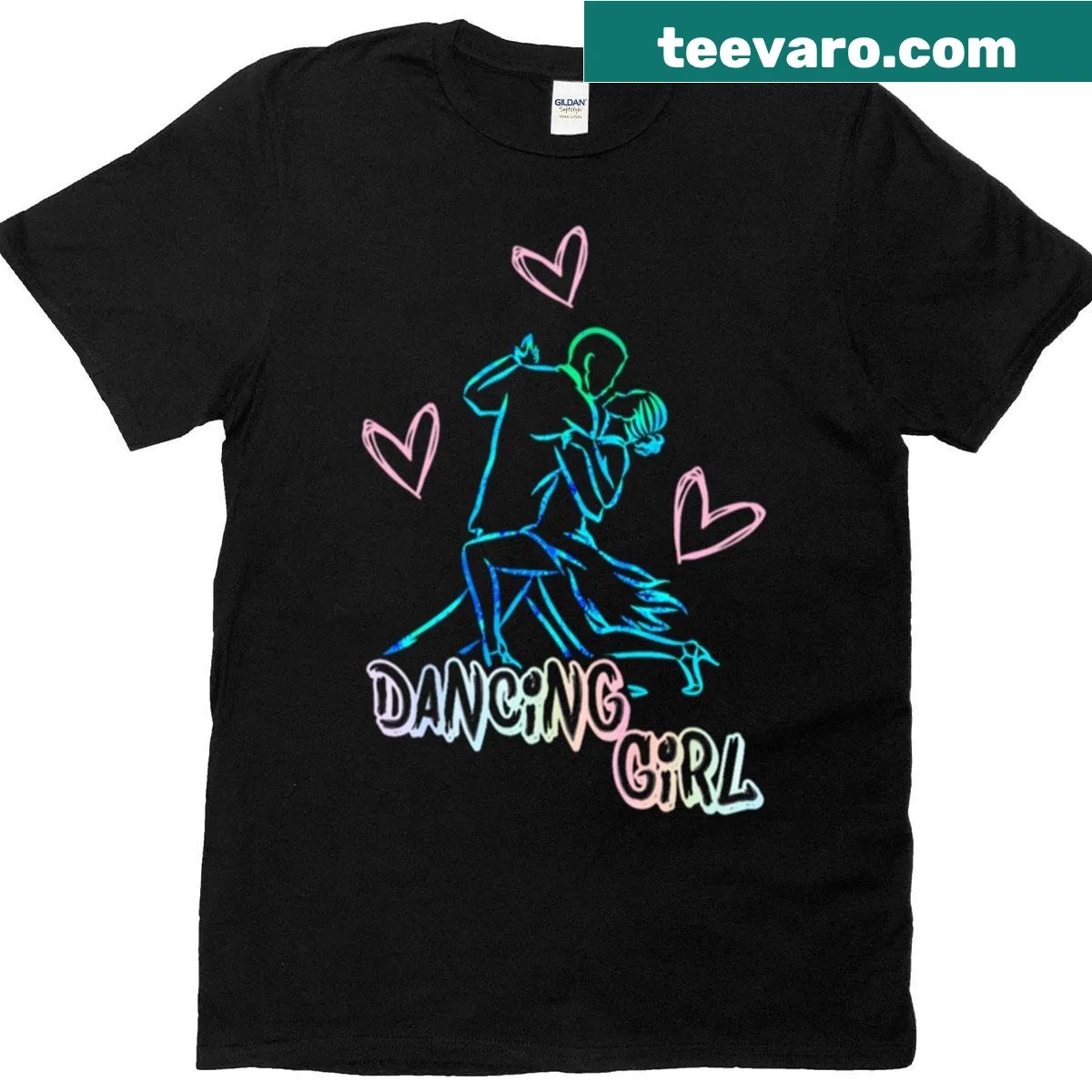 Couples t-shirt featuring a tango dance graphic — on a men's t-shirt