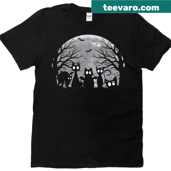 Cute gothic t-shirt with cartoon cats design