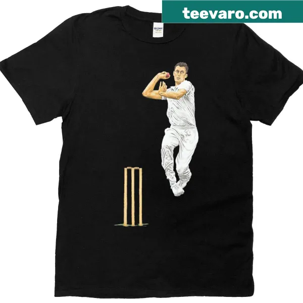 T-shirt featuring an artistic cricket bat design for fans