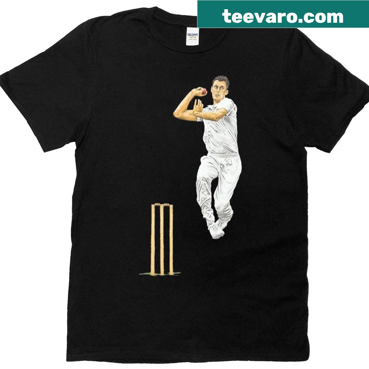 T-shirt featuring an artistic cricket bat design for fans — on a men's t-shirt