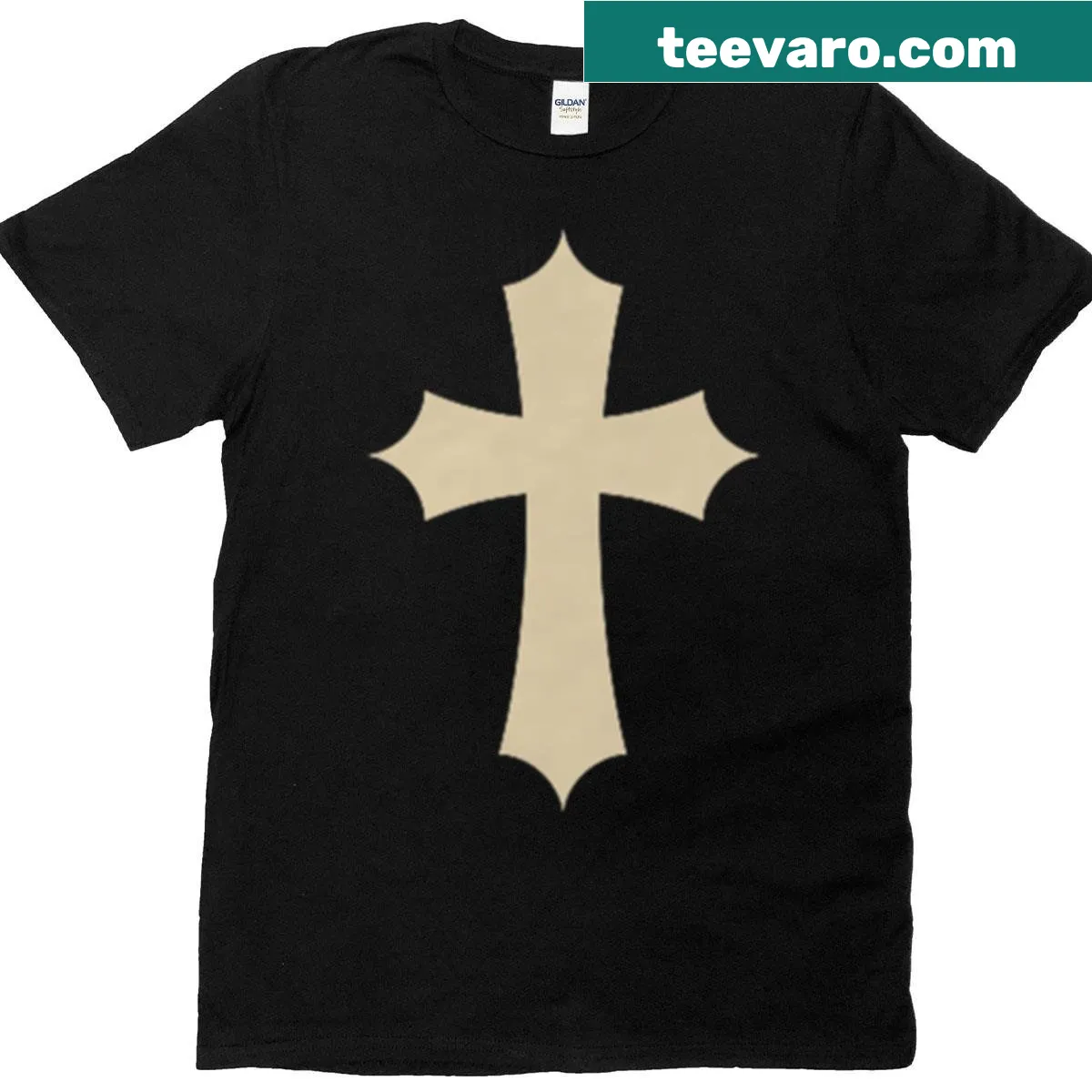 Typography design of a cross with 'Heaven Is My Home' on a T-shirt — on a men's t-shirt