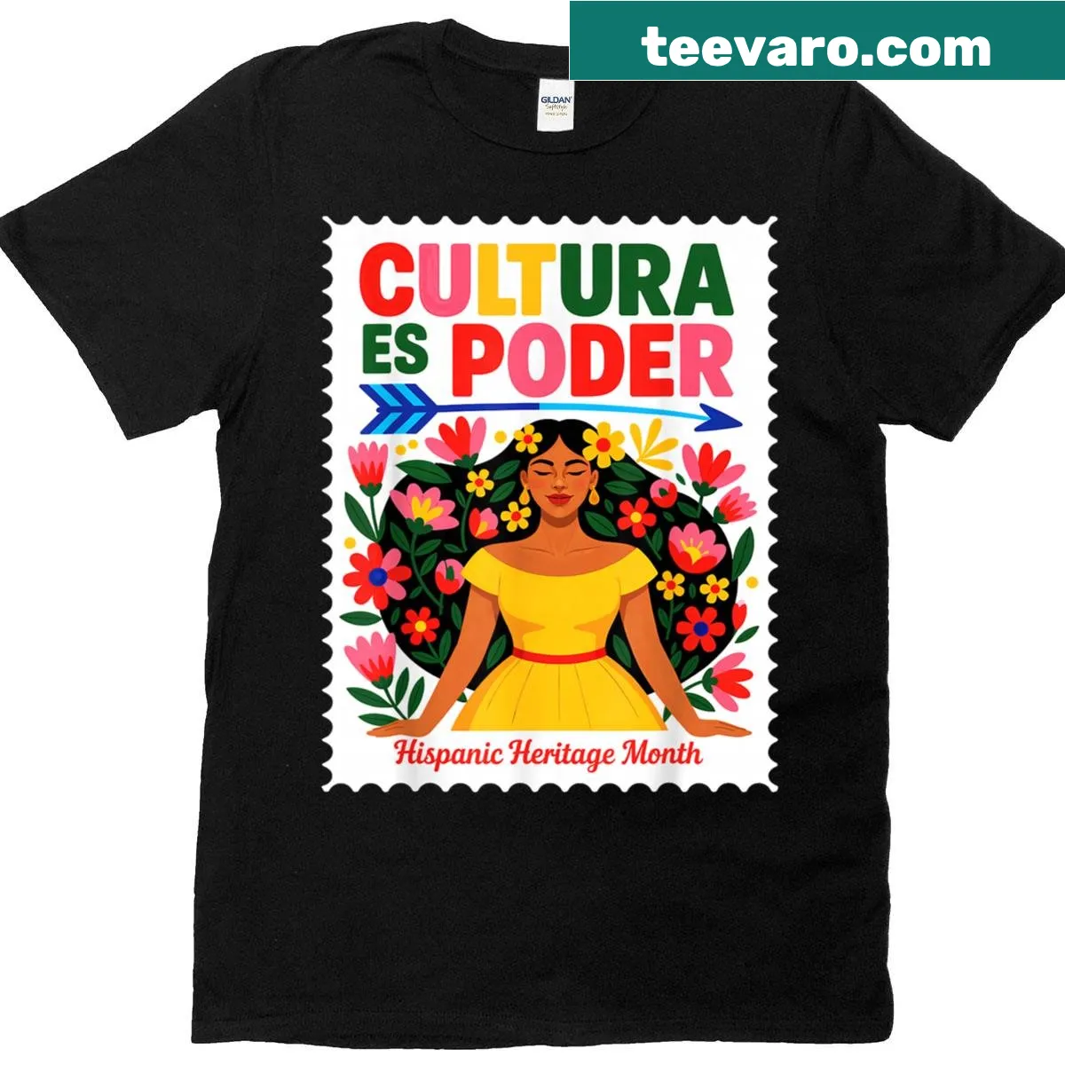 Empowering design celebrating Hispanic culture and heritage on a T-shirt — on a men's t-shirt