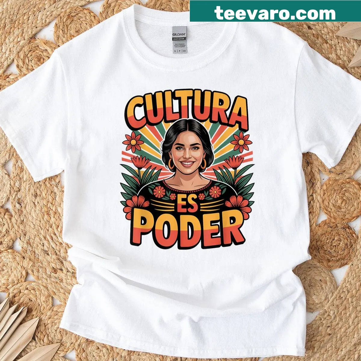 Cultura Es Poder T-shirt celebrating Hispanic Heritage Month — on a men's t-shirt