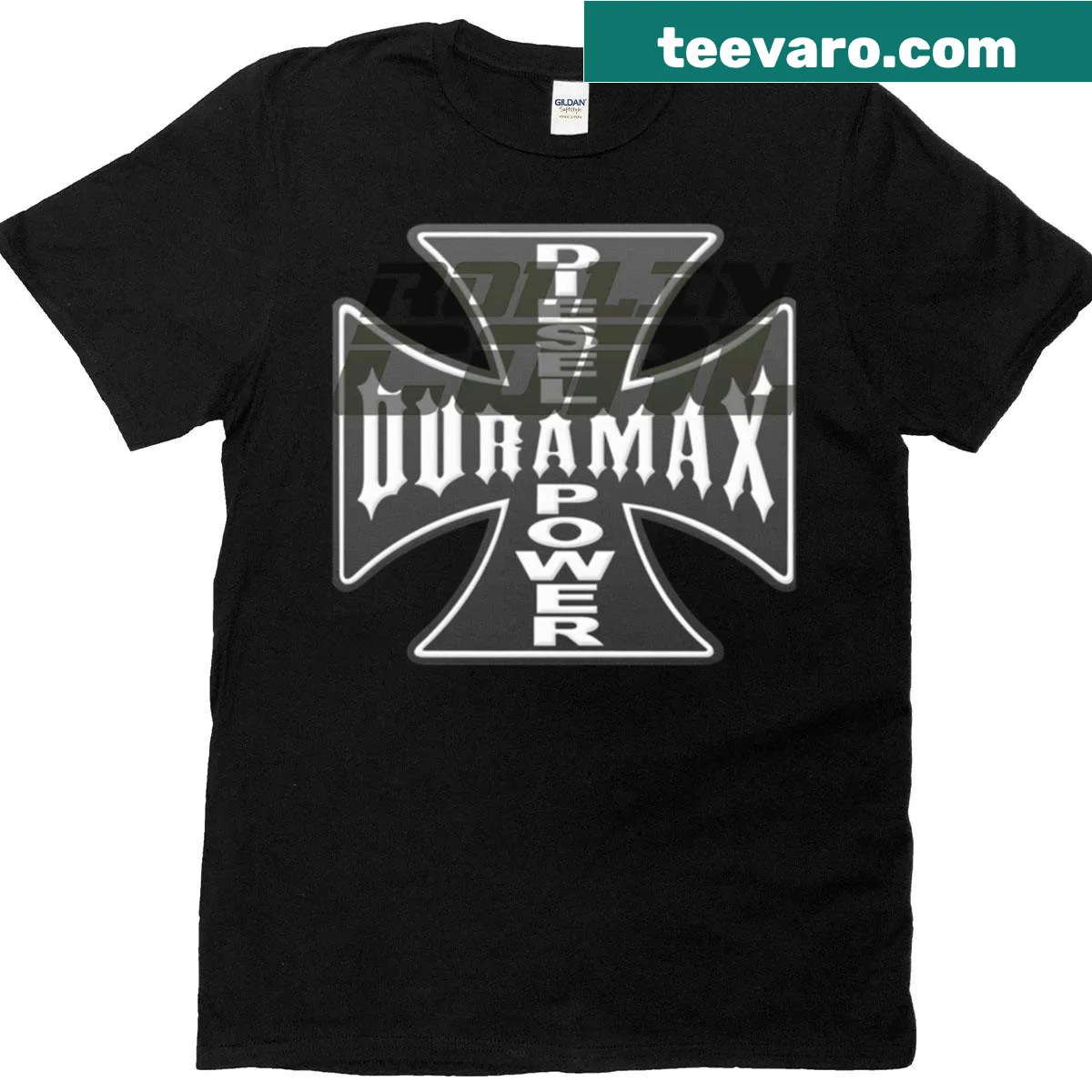 Oversized T-shirt featuring a Cummins engine graphic — on a men's t-shirt