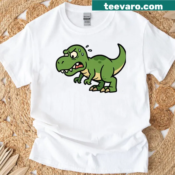 Dinosaur graphic promoting fitness on a t-shirt
