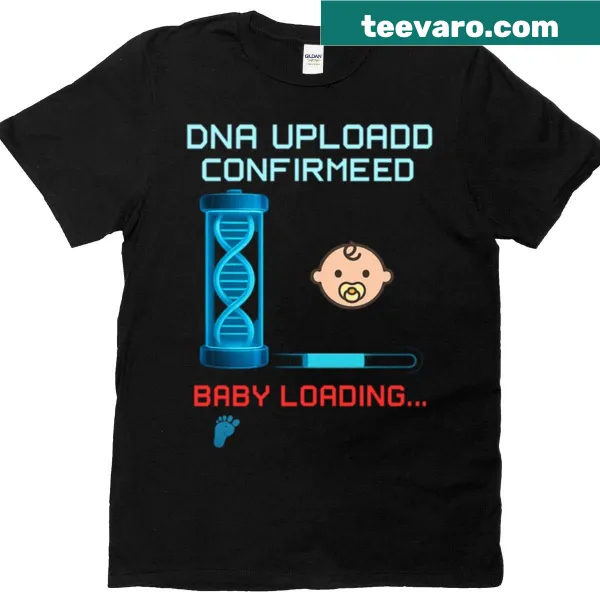 Oversized t-shirt with 'DNA Upload Confirmed' typography design