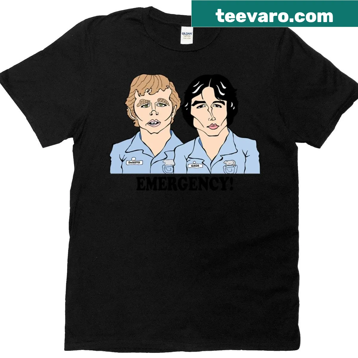 TV show fan T-shirt featuring clever fan art design — on a men's t-shirt