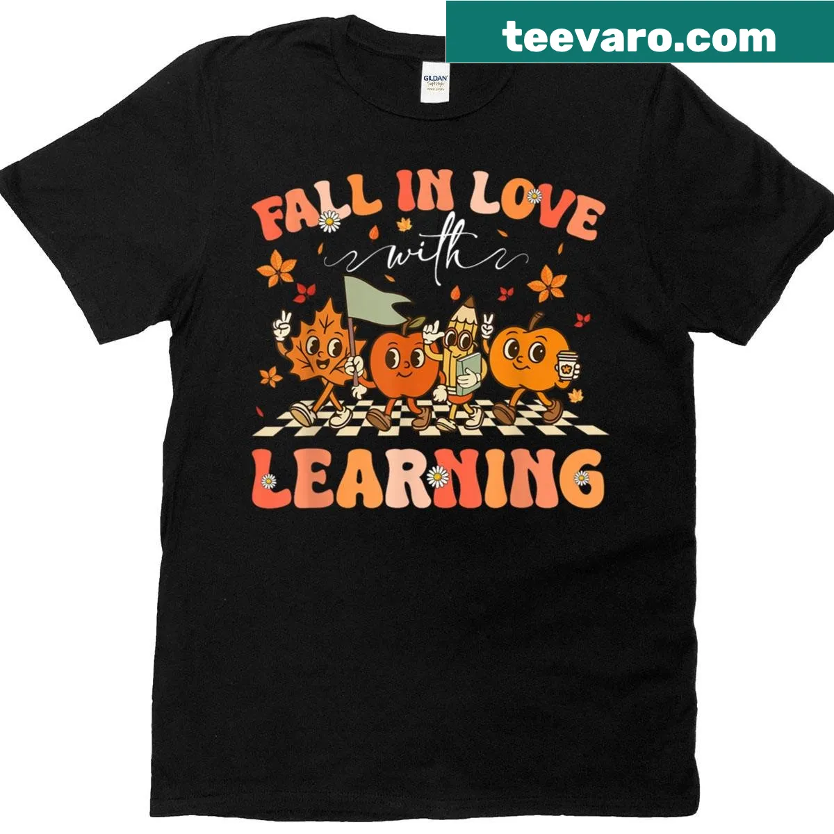 Thanksgiving-themed t-shirt for teachers with a learning message — on a men's t-shirt