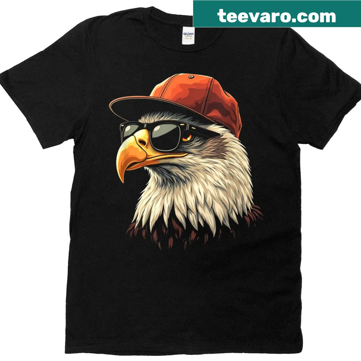 Stylish T-shirt featuring a fashionable eagle illustration — on a men's t-shirt
