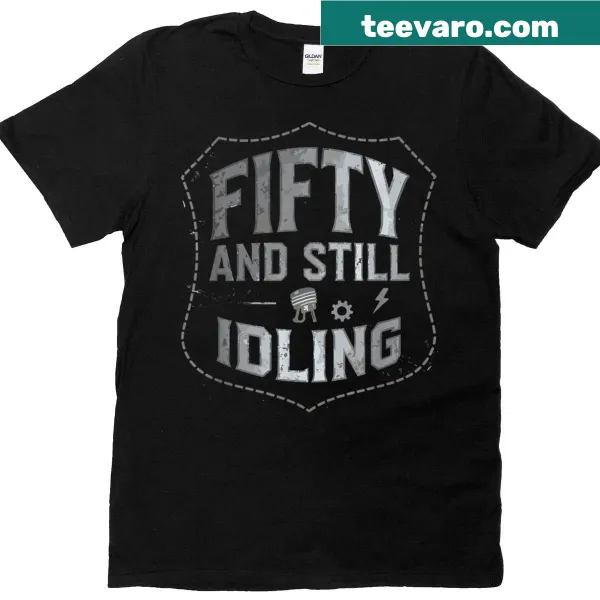 Funny typography T-shirt for a 50th birthday celebration.