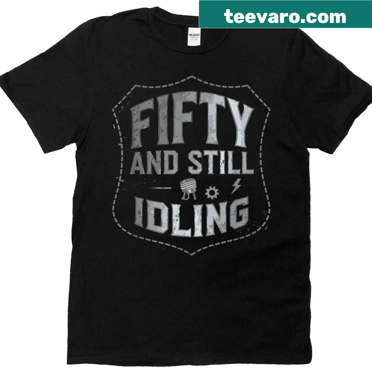 Funny typography T-shirt for a 50th birthday celebration. — on a men's t-shirt