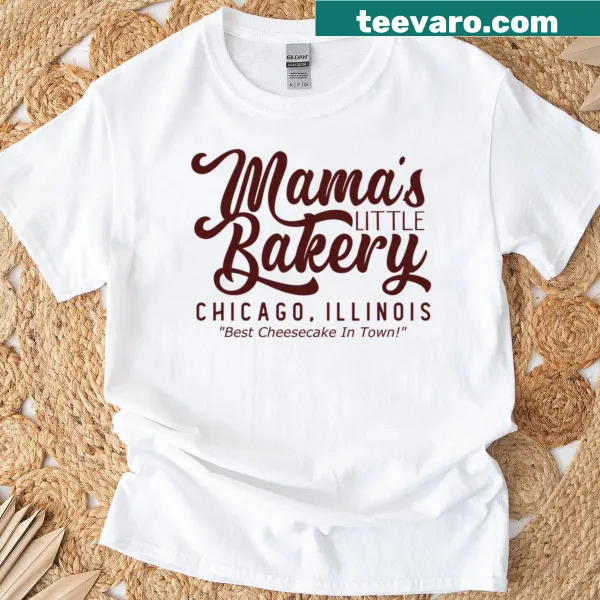 T-shirt featuring a cozy illustration of a bakery theme emphasizing a loving mom.