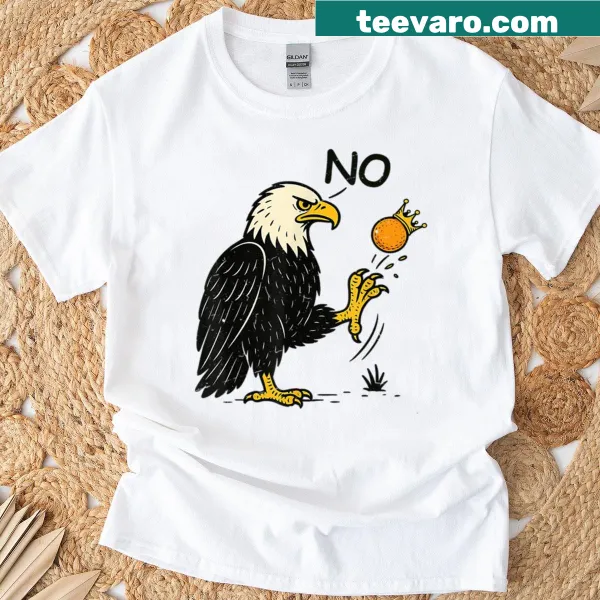 Bold retro t-shirt featuring the text 'No Kings In America'