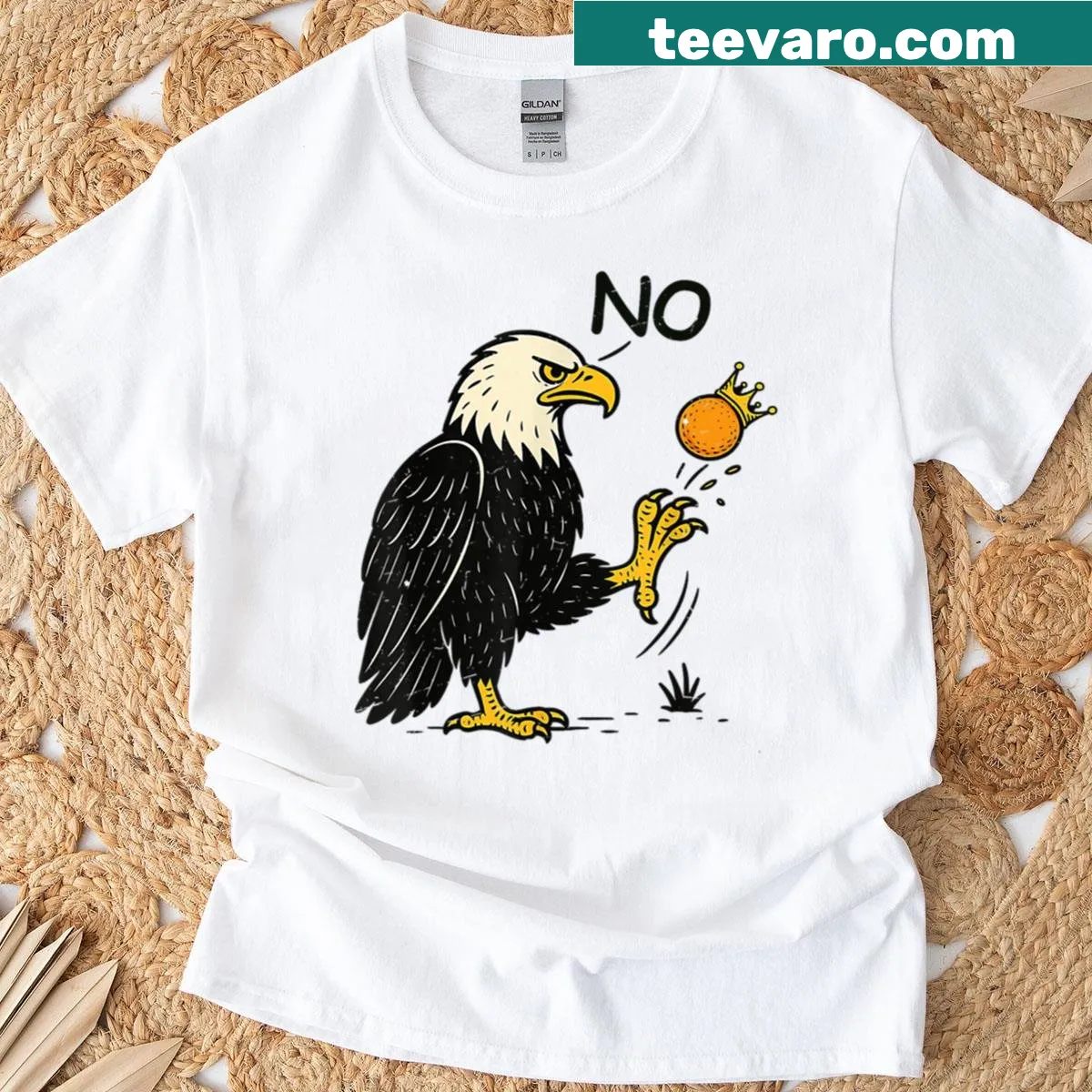 Bold retro t-shirt featuring the text 'No Kings In America' — on a men's t-shirt