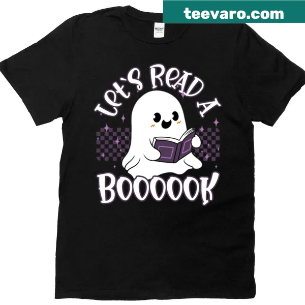 Ghost reading a book with floating pages design