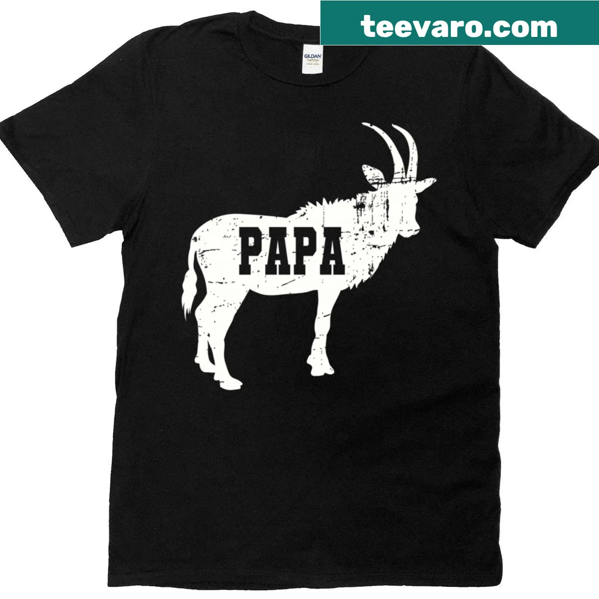 Vintage Goat Papa t-shirt with humorous design for grandpas — on a men's t-shirt