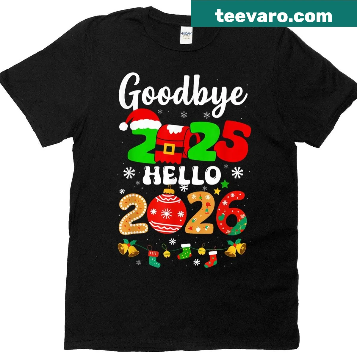 New Year’s Eve t-shirt with a cheerful phrase for welcoming the new year — on a men's t-shirt