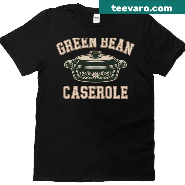 Retro design T-shirt featuring green bean casserole for Thanksgiving