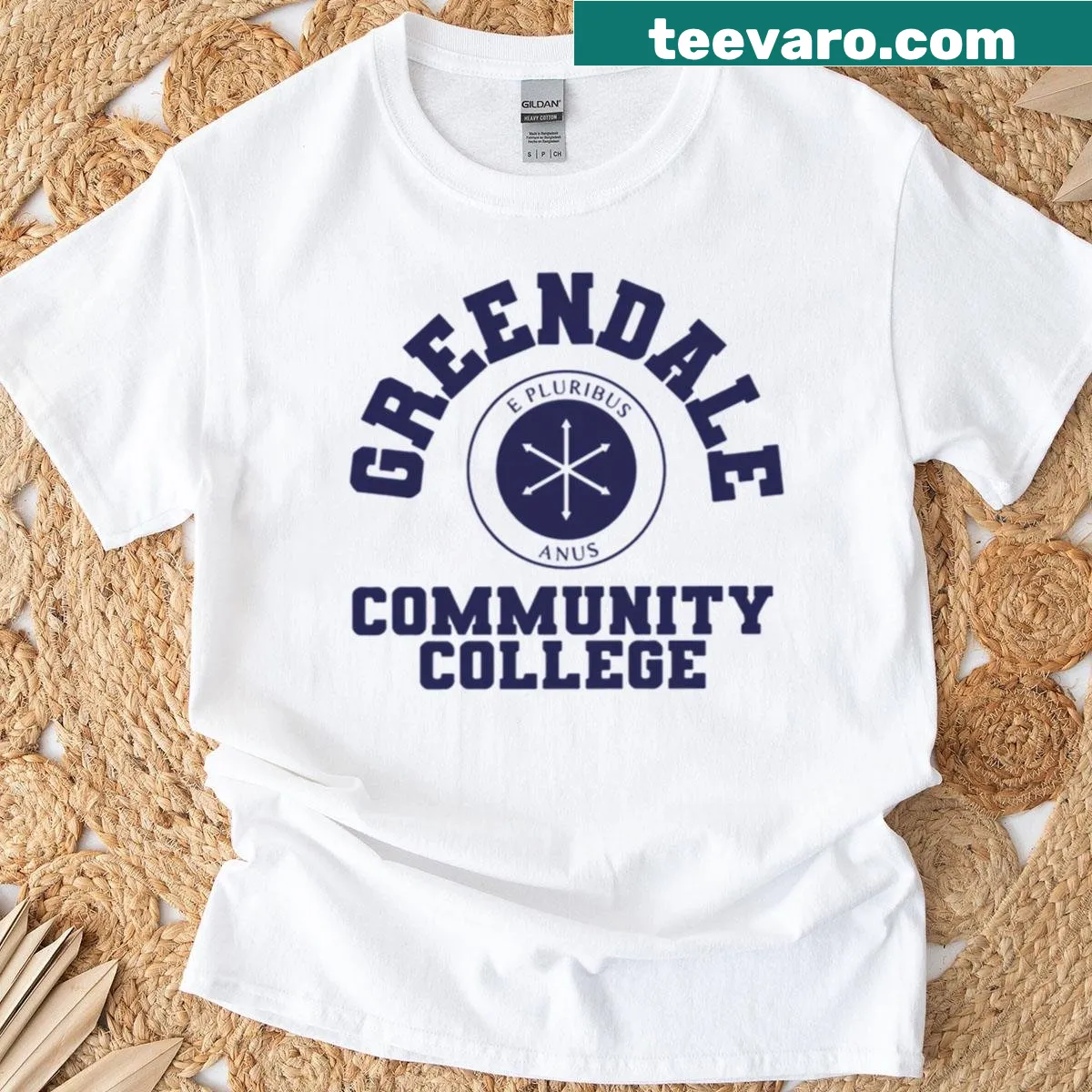 Vintage collage T-shirt inspired by Greendale Community — on a men's t-shirt