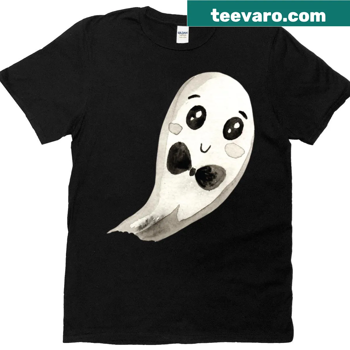 Cheerful ghost graphic on a happy t-shirt — on a men's t-shirt