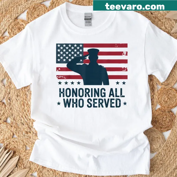 Veterans Day T-shirt honoring those who served with an emblem graphic