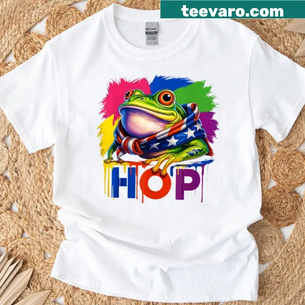 Playful frog graphic with Portland theme