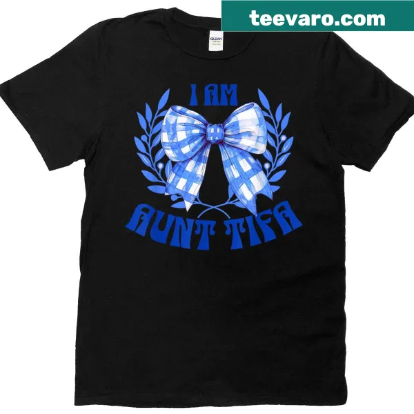Humorous tee with 'I Am Aunt Tifa' pun design