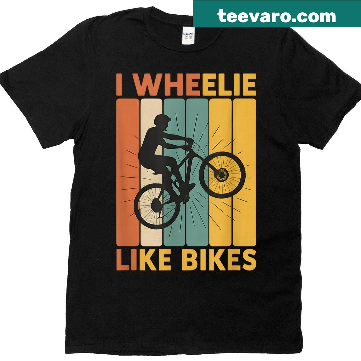 Funny T-shirt featuring a bike pun with cartoon graphics — on a men's t-shirt