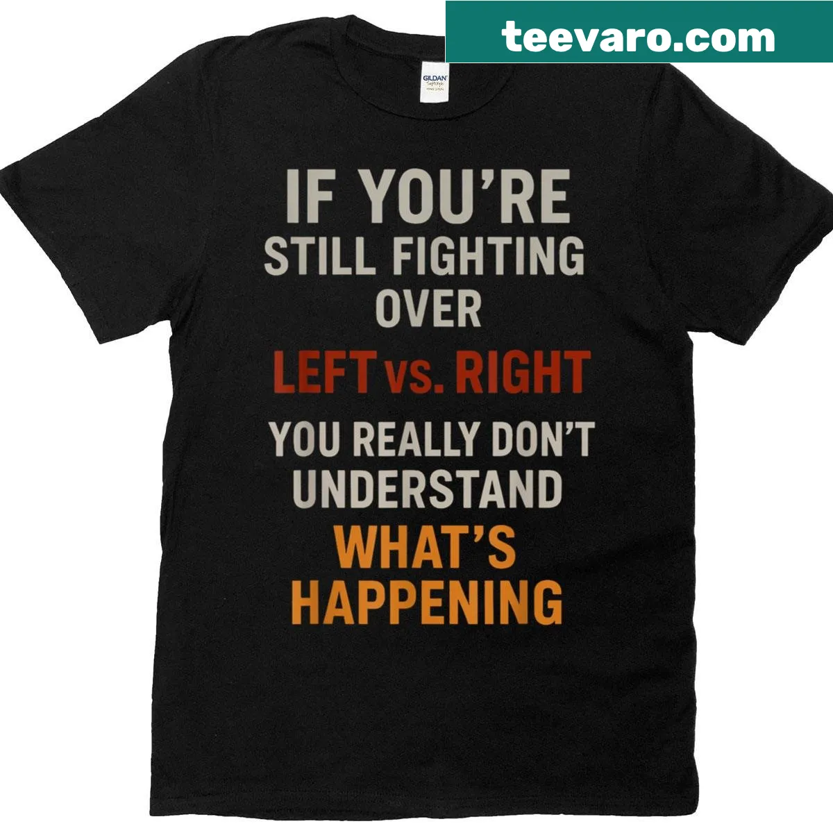 Funny text t-shirt about political debates — on a men's t-shirt