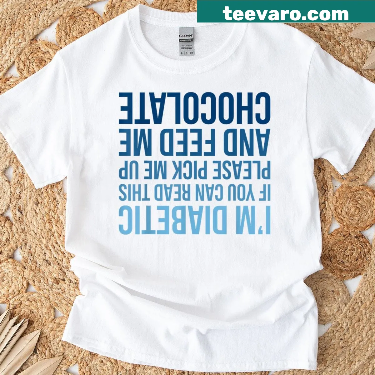 Humorous diabetes awareness t-shirt saying 'I'm Diabetic If You Can Read This' — on a men's t-shirt